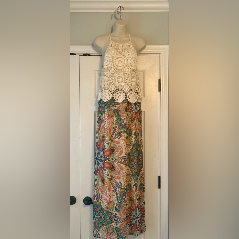 Crochet top maxi dress.
